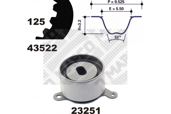 Kit de courroie crantée MAPCO 23522