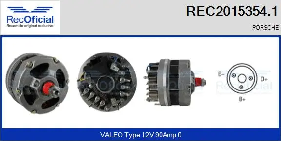 Alternateur RECOFICIAL REC2015354.1