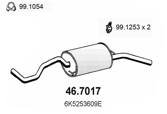 Silencieux arrière ASSO 46.7017
