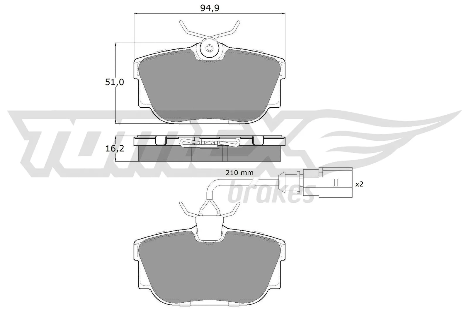 Kit de plaquettes de frein, frein à disque TOMEX Brakes TX 13-901