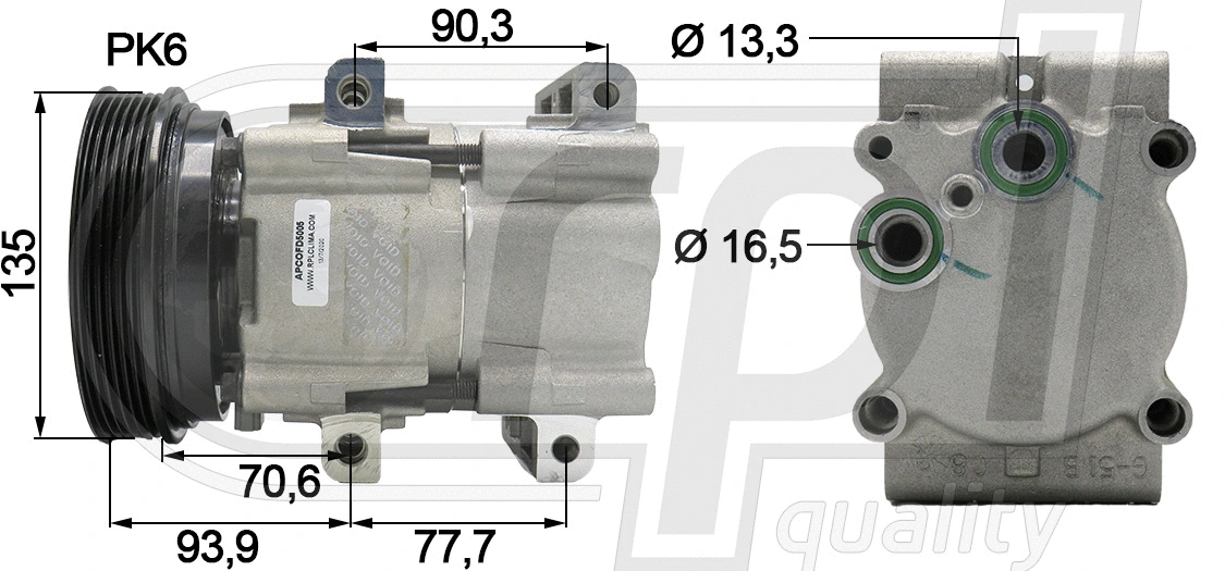 Compresseur, climatisation RPL QUALITY APCOFD5005