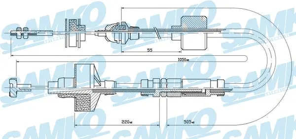 Tirette à câble, commande d'embrayage SAMKO C0309C
