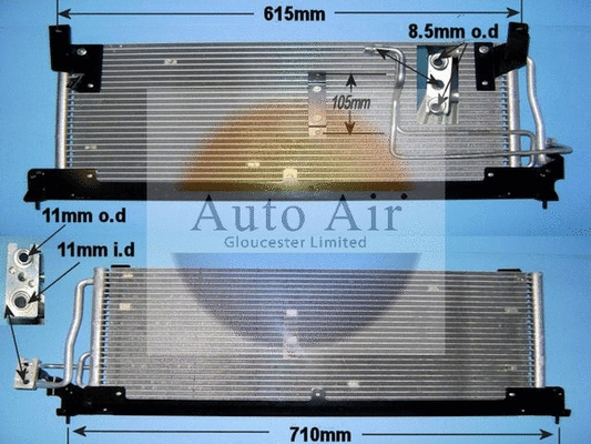 Condenseur, climatisation AUTO AIR GLOUCESTER 16-1242