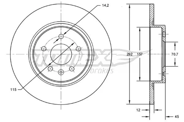 Disque de frein TOMEX Brakes TX 72-59