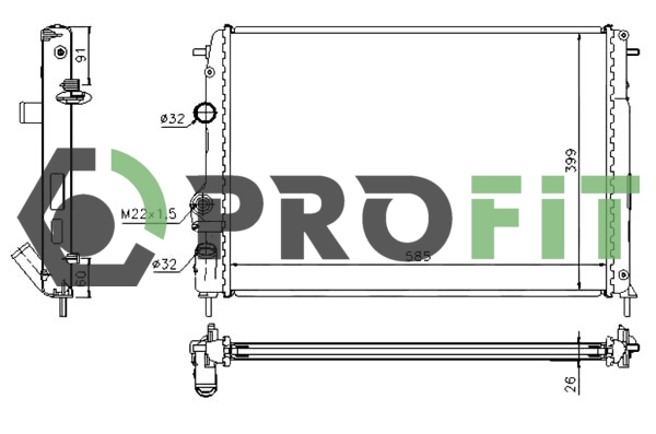 Radiateur, refroidissement du moteur PROFIT 1740-0176