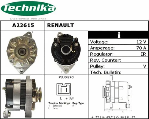 Alternateur Technika A22615