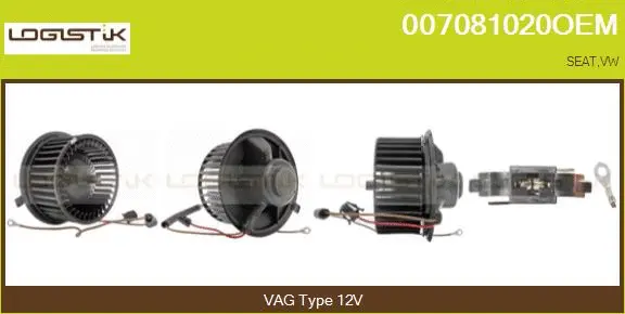 Pulseur d'air habitacle LGK 007081020OEM