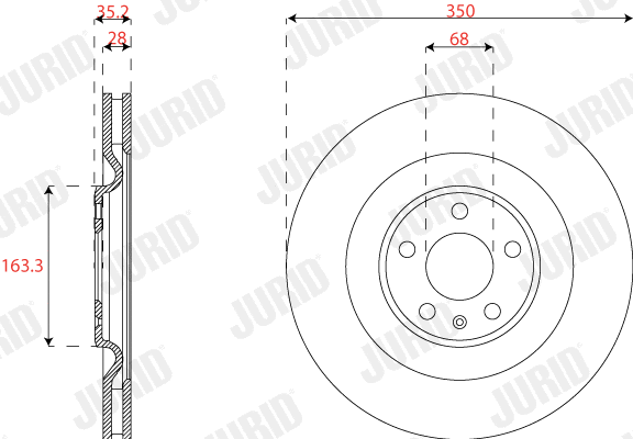 Disque de frein JURID 563225JC