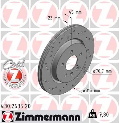 Disque de frein ZIMMERMANN 430.2635.20