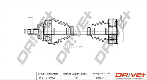 Arbre de transmission Dr!ve+ DP2110.10.0098