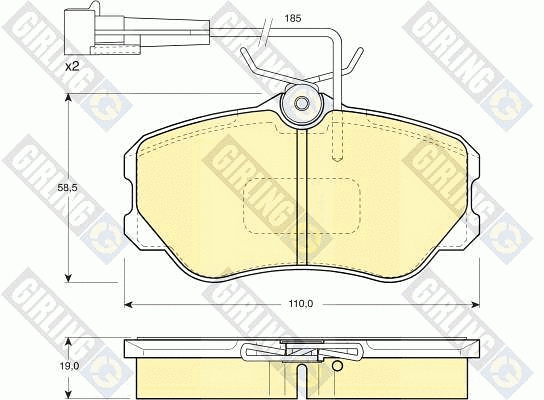 Kit de plaquettes de frein, frein à disque GIRLING 6110951