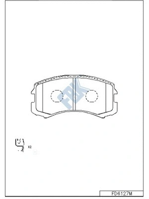 Kit de plaquettes de frein, frein à disque FBK FD6127M