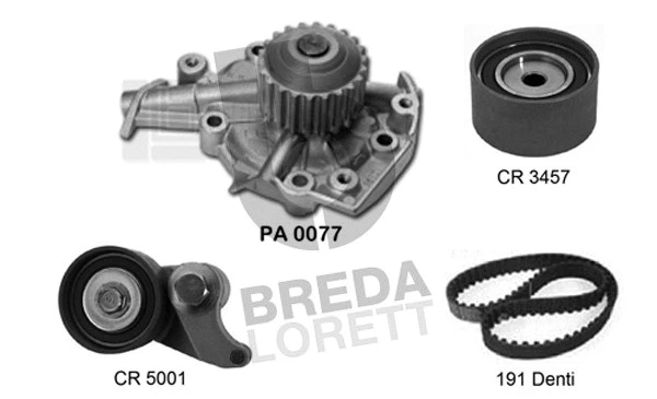 Pompe à eau + kit de courroie crantée BREDA LORETT KPA0206A