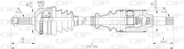 Arbre de transmission OPEN PARTS DRS6183.00