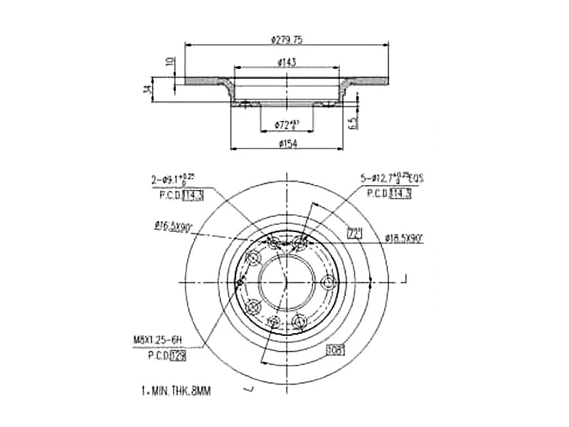 Disque de frein A.Z. Meisterteile AZMT-44-024-1249