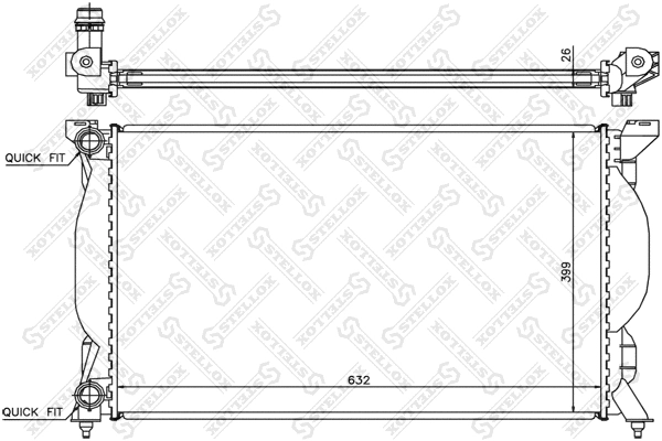 Radiateur, refroidissement du moteur STELLOX 10-25334-SX