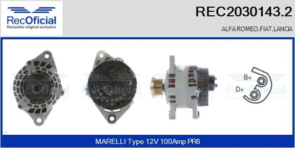 Alternateur RECOFICIAL REC2030143.2