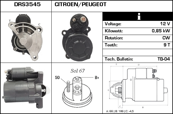Démarreur Technika D63009