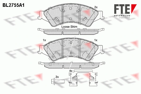 Kit de plaquettes de frein, frein à disque FTE 9010963