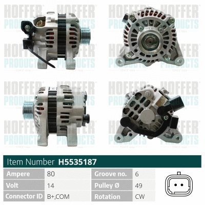 Alternateur HOFFER H5535187