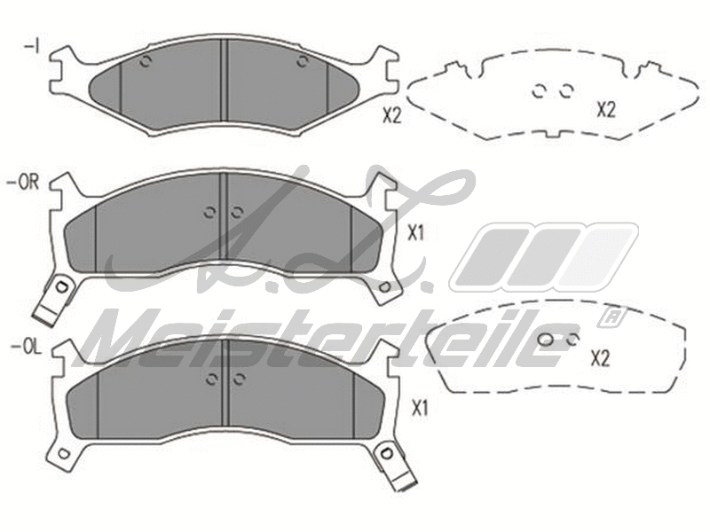 Kit de plaquettes de frein, frein à disque A.Z. Meisterteile AZMT-44-022-1701