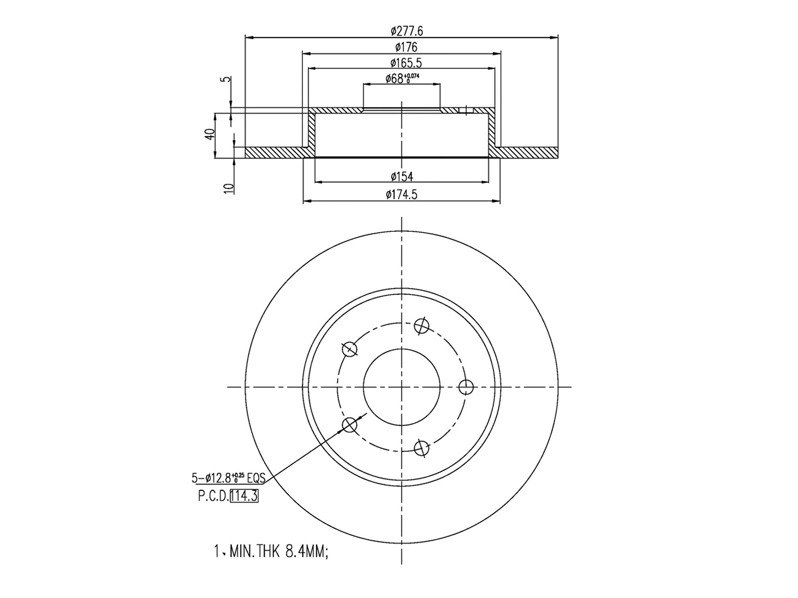 Disque de frein A.Z. Meisterteile AZMT-44-024-1207