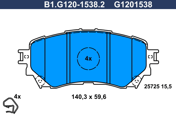 Kit de plaquettes de frein, frein à disque GALFER B1.G120-1538.2