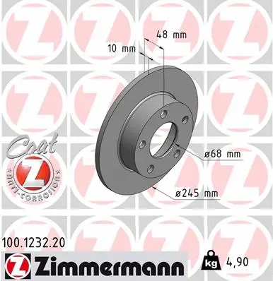 Disque de frein ZIMMERMANN 100.1232.20