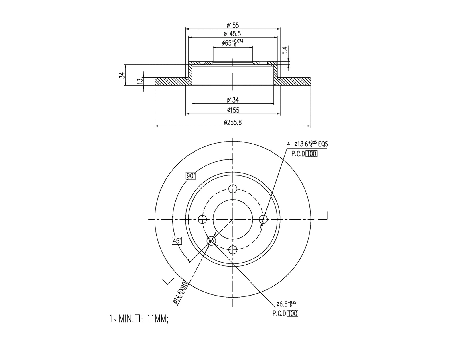 Disque de frein A.Z. Meisterteile AZMT-44-024-1411