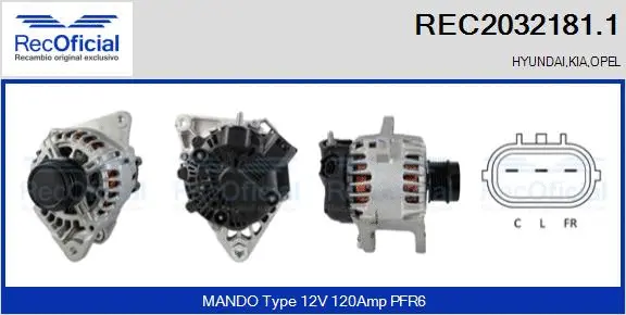 Alternateur RECOFICIAL REC2032181.1