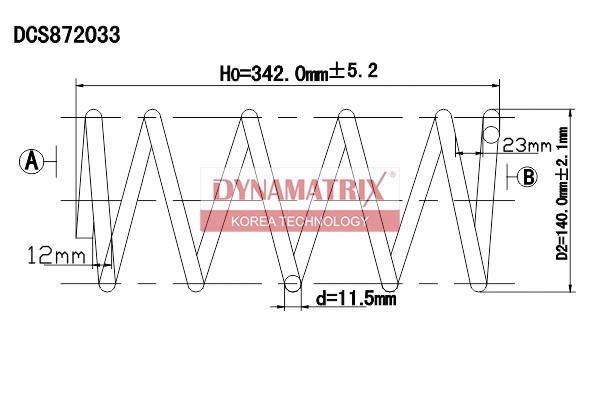 Ressort de suspension DYNAMATRIX DCS872033