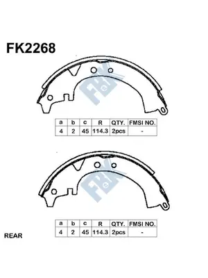 Jeu de mâchoires de frein FBK FK2268