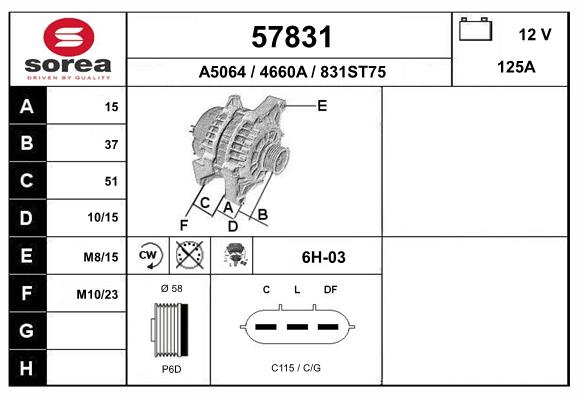 Alternateur EAI 57831