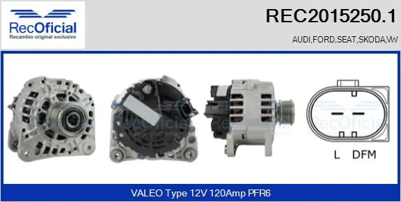 Alternateur RECOFICIAL REC2015250.1
