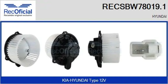 Pulseur d'air habitacle RECOFICIAL RECSBW78019.1