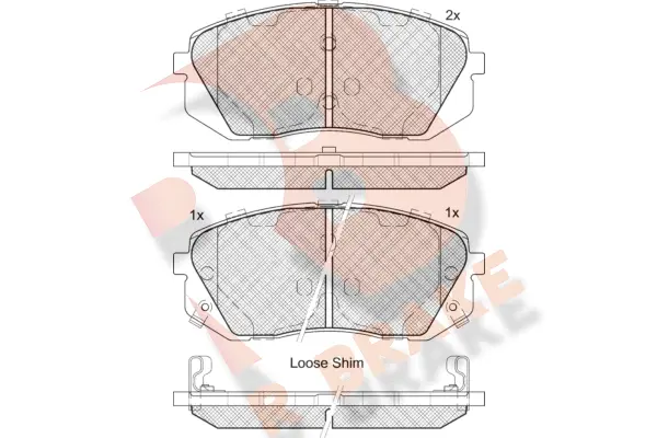 Kit de plaquettes de frein, frein à disque R BRAKE RB1826