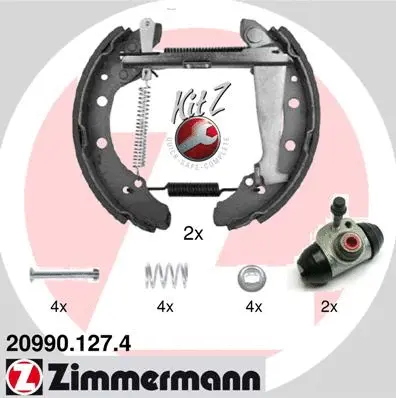 Jeu de mâchoires de frein ZIMMERMANN 20990.127.4