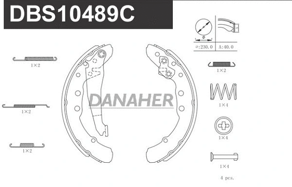 Jeu de mâchoires de frein DANAHER DBS10489C