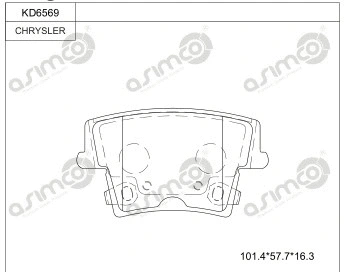 Kit de plaquettes de frein, frein à disque ASIMCO KD6569