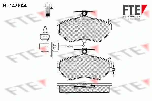 Kit de plaquettes de frein, frein à disque FTE 9010203