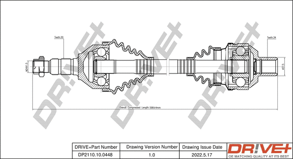 Arbre de transmission Dr!ve+ DP2110.10.0448