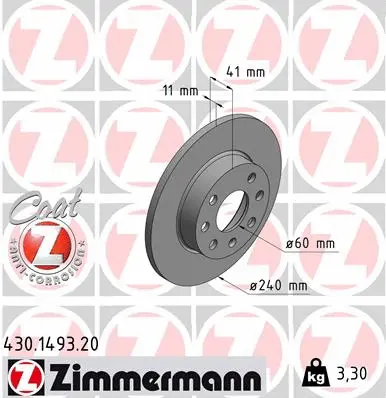 Disque de frein ZIMMERMANN 430.1493.20