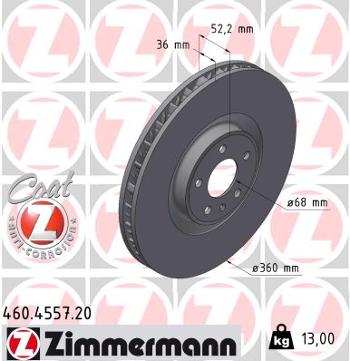 Disque de frein ZIMMERMANN 460.4557.20