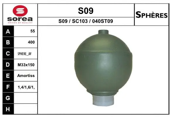Accumulateur de pression, suspension/amortissement EAI S09