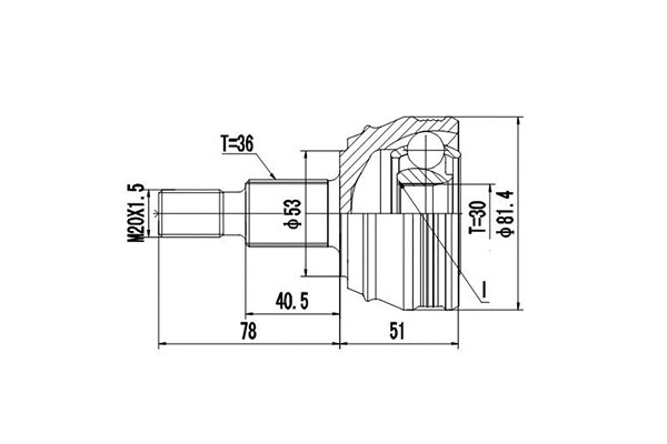 Jeu de joints, arbre de transmission DYNAMATRIX DCV803033