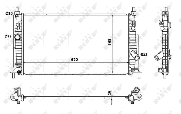 Radiateur, refroidissement du moteur NRF 53905