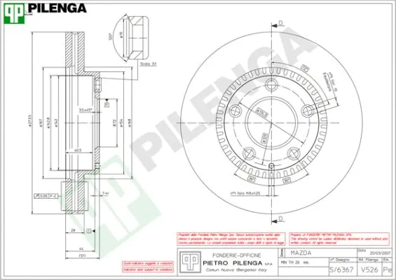 Disque de frein PILENGA V526