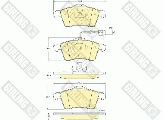 Kit de plaquettes de frein, frein à disque GIRLING 6113912