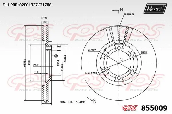 Disque de frein MAXTECH 855009