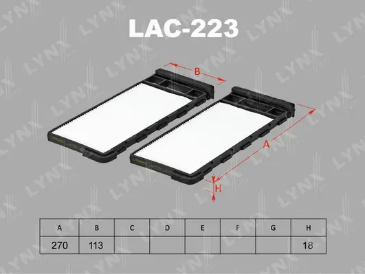 Filtre, air de l'habitacle LYNXAUTO LAC-223